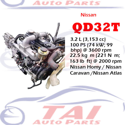 Японский QD32 Turbo Nissan Engine Части Дизельный двигатель с коробкой передач Для Nissan Cabstar
